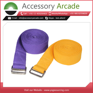 Correa de yoga elástica ajustable de Algodón 100% con anillo en D personalizable varios colores para yoga y meditación - Product Image 2