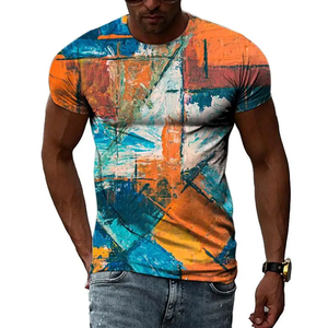 3D Impreso Elegante Casual Camisetas Precio al por mayor Impreso Camisetas High Street Plus Size Camisas de los hombres de Pakistán - Product Image 3