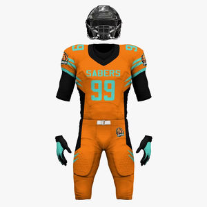 OEM ODM ชุดเสื้อฟุตบอลอเมริกันแบบระเหิดตาข่ายโพลีเอสเตอร์แห้งเร็ว - Product Image 1