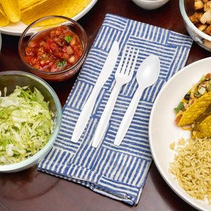 Utensilios desechables biodegradables, juego de cubiertos de plástico - Product Image 1