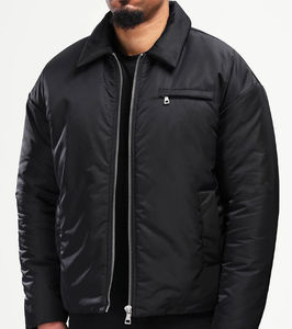 2026 Wholesale High Quality Thick Padded Logo Winter Polyester/Cotton Stand Detachable Custom Fit Oversized Zipper Men's Jackets - Product Image 3