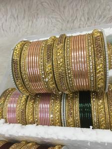 Best Selling Fashionable Bangles with Stunning Pearl Stone Work Trendy Bangles <b>for</b> Weddings & Festive Wear from India - Product Image 4