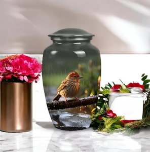 Urna Funeraria Roja para Cenizas, Urna Conmemorativa con Hermoso Pájaro Rojo, Regalo por el Luto de un Ser Querido, Cardenal Masculino y Femenino - Product Image 1
