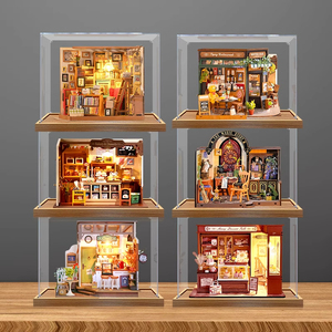 Cho rolife DIY tùy chỉnh hiện đại freestanding dễ dàng lắp ráp tiểu Becca của bánh nhà máy quà tặng đồ chơi bụi Bìa hộp hiển thị - Product Image 1