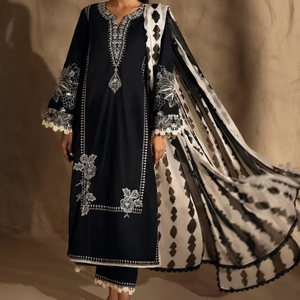 ชุดเดรสซาลวาร์คาเมซทำจากผ้าลินินพิมพ์ลายแบบไม่มีตะเข็บน้ำหนักเบาชุดงานปาร์ตี้มาใหม่ - Product Image 1