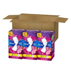 Coussinets féminins Always Radiant pour femmes, coussinets en mousse flexible avec ailes, taille 1, absorption régulière, légèrement parfumés, 90 pièces - Product Image 4