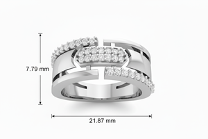 Anillo de Diamantes Geométrico Abstracto Moderno para Mujer, Regalo de Aniversario de Boda, Celebraciones Románticas - Product Image 2