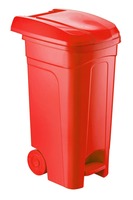 Seau de rangement en plastique durable de 80 L avec roues et pédale, écologique, pour usage intérieur/extérieur, maison, bureau, jardin