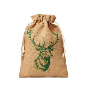 Sac de jute en toile de jute avec cordon de serrage cadeau de bonbons imprimé naturel de petite taille écologique en gros - Product Image 6