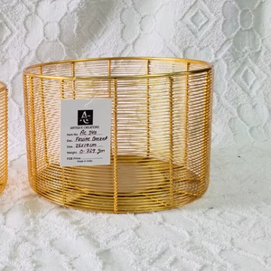 Recién llegado, cesta de frutas de hierro, redonda, más vendida para decoración navideña interior y exterior, elegante y práctica - Product Image 1