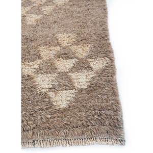 พรมขนสัตว์ถักมือสีเบจและสีน้ำตาลลายเรขาคณิตสำหรับห้องนั่งเล่น ขนาด 9x12 ฟุต รูปทรงสี่เหลี่ยมผืนผ้า พรมปอกระเจาสำหรับบ้าน รุ่น Pae-299 - Product Image 4