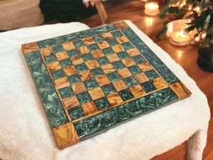 <b>Wooden</b> Resin <b>Chess</b> <b>Board</b> with Pieces | Best Finish Handmade Quality | Bulk Wholesale Factory - Product Image 2