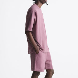 220 GSM Drop Shoulder Heavyweight T-<b>Shirts</b> Custom Heavy Weight Cotton T <b>Shirts</b> Mock Neck Oversized T-<b>shirts</b> <b>Men</b> - Product Image 4