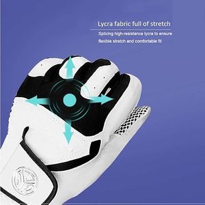Gants de golf en cuir véritable de qualité supérieure, super doux, antidérapants, respirants, pour main gauche/droite, accessoire sportif - Product Image 4