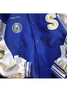 Chaqueta Universitaria de Alta Calidad con Mangas de Cuero y Bordado Personalizado, Chaquetas Letterman Personalizadas de Primera Calidad - Product Image 4