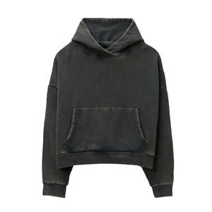 Wholesale Cropped High Quality Cotton <b>Fleece</b> Boxy Fit <b>Hoodies</b> For <b>Men</b> Customised Sizes Heavyweight <b>Hoodies</b> - Product Image 1