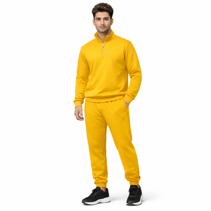 Mens Premium Quarter Zip Fleece Tracksuit Set Slim Fit Winter Jogging <b>Suit</b> new arrival 2026 Gym & Running Set Casual Streetwear - Product Image 2