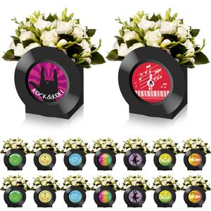 Cajas de flores de registro de <span class=keywords><strong>los</strong></span> años 50 para mesa, caja de música Retro, centros de mesa, Rock Roll 1950s 80s 90s, decoración de fiesta de cumpleaños <span class=keywords><strong>musical</strong></span> - Product Image 1