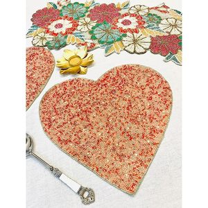 Heart Shape Glass <b>Beads</b> <b>Placemat</b> Best Theme Design for Parties and Other Functions Tableware Decorative Mats & Pads - Product Image 2