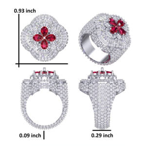 Trendy Diamond Hip Hop Estilo único Totalmente helado 925 Sterling Silver Pear Fancy cut Moissanite Anillo de diamante original para hombres - Product Image 6