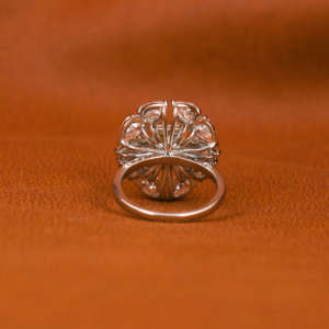 Forma de Flor Amarillo corte radiante laboratorio creado diamante EF pera 10KT oro sólido anillo de compromiso bisel ajuste clásico lujoso regalo - Product Image 3