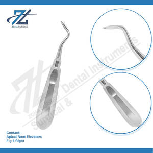 Apical Root Elevators Precision Dental Surgical <b>Tool</b> for Right Extraction Manual Power Source Manufactured in Pakistan - Product Image 3