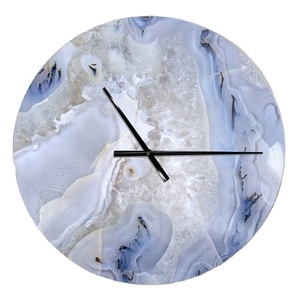 All'ingrosso di alta qualità fatto a mano orologio in agata dorato supporto in <span class=keywords><strong>metallo</strong></span> elegante pietra Semi-preziosa artigianale per la decorazione della scrivania di casa ufficio - Product Image 1