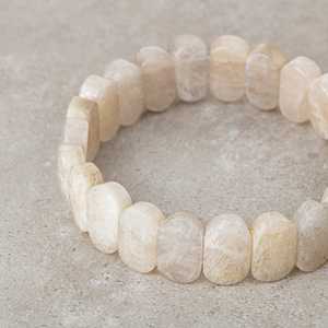 <b>Moonstone</b> Natural Stone Wide Cut <b>Bracelet</b> - Product Image 3