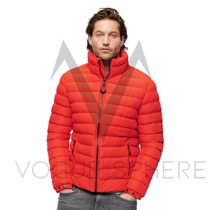 Chaquetas acolchadas de invierno con logotipo frontal personalizado cálidas para hombre, cuello levantado de lona, transpirables para exteriores - Product Image 4