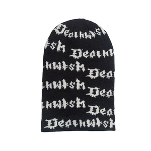 Custom Logo Full Face All Over <b>Repeated</b> Jacquard Knitted Balaclava Beanie Custom Your Own logo One Hole Oem Designer Ski Msks - Product Image 2