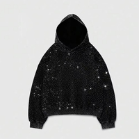 Sweat-shirts pour hommes de haute qualité, sur mesure, brodés, avec strass, en coton molletonné, respirants, pour l'hiver, grandes tailles