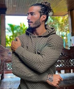 Ropa de invierno para hombres Sudaderas con capucha casuales de color sólido Sudaderas CON CAPUCHA DE MODA Sudaderas con capucha ajustadas para hombres - Product Image 3
