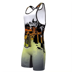 Singlets d'haltérophilie par sublimation personnalisés pour hommes Jiu Jitsu Kimono Wrestling Singlets Stretchable Polyester Material OEM Singlet - Product Image 3