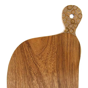 Tabla de servir ecológica de madera de suar con incrustaciones de bambú de 31 cm, tabla de cortar de acacia de grado alimenticio para uso en la cocina. - Product Image 1