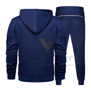 Ensemble de survêtements de jogging 100% coton personnalisé pour hommes marque de distributeur vêtements d'hiver avec logo personnalisé motif solide - Product Image 3