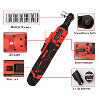 Llave de Trinquete Eléctrica Inalámbrica de 18V, 400 Nm de Alto Torque, Accionamiento de 1/2, 2 Baterías de Iones de Litio, 710W, Velocidad Variable, Avance/Retroceso
