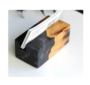 Very Good Quality Resin Wood Business <b>Card</b> Holder <b>Table</b> Office For Modern New Design Wood And Resin <b>Card</b> Holder Rectangle Shape - Product Image 2