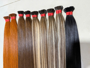 Extensions de cheveux humains à kératine I-Tip AZURA HAIR, cheveux vierges Remy, adaptées aux cheveux longs, double trame, toutes couleurs, fabrication machine, Vietnam. - Product Image 4