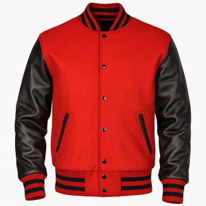 Chaqueta Varsity de Béisbol para Hombre, de Alta Calidad, para Invierno, Estilo Urbano, con Mangas de Lana y Bordado Personalizado, Fabricante OEM - Product Image 1