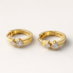 Duo Diamond Mini <b>Huggie</b> <b>Earrings</b> - Product Image 6
