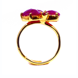 Wedding Wear 925 Sterling Silver <b>Gold</b> Plated Ruby Tourmaline Gemstones Fashionable <b>Vintage</b> Style <b>Ring</b> - Product Image 4
