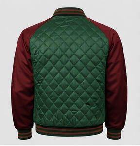 Veste universitaire matelassée sur mesure pour hommes, vente en gros, veste bomber de baseball, veste d'hiver légère rembourrée avec logo brodé - Product Image 3