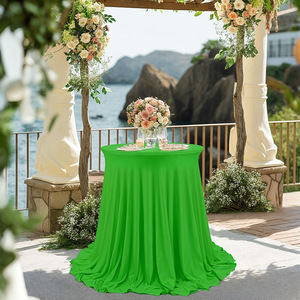 Hoge Kwaliteit Verjaardag Kerst Tafelkleed Ronde Tafel Rokken Elastische Spandex Tafelkleed Voor Partij Tafel Covers Stretch Cover - Product Image 3