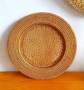 Placas de cargador de ratán al por mayor de Vietnam, diseño duradero ligero respetuoso con el medio ambiente hecho a mano para catering de eventos y fiestas - Product Image 3