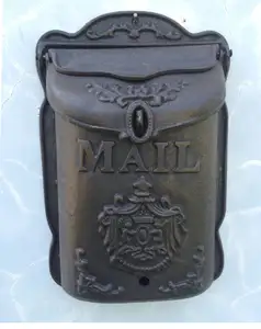 Vintage antik dökme demir posta kutusu ferforje galvanizli çelik posta kutusu