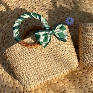 Bolsa Decorativa de Jacinto de Agua, Bolsa de Playa, Bolsa de Viaje, Bolsa para Fotografía, Diseño Simple con Forro de Tela - Product Image 1