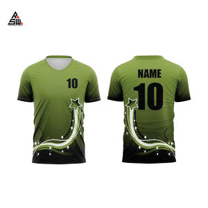 Maillot de football d'entraînement personnalisé unisexe, club, séchage rapide, 100% polyester, col en V, manches courtes, uniforme de football - Product Image 1