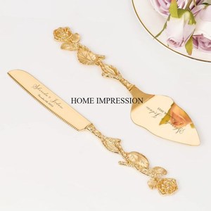 Home Hotel Party Wedding <b>Cake</b> <b>Server</b> and Knife Set Silver Color Finished With Unique Fancy Look Handles From Indian Manufacturer - Product Image 3