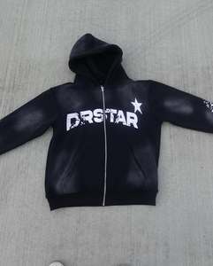 Pull à capuche en éponge française 100% coton avec logo personnalisé pour hommes Streetwear surdimensionné avec une impression bouffante de haute qualité en polaire pour hommes - Product Image 3