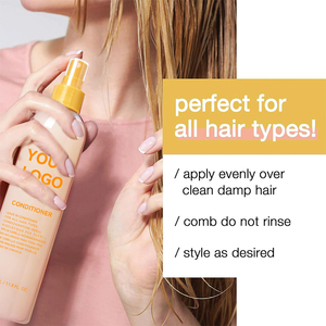 Loción Sin Enjuague Orgánica 2 en 1, Acondicionador 350ml, Marca Privada OEM, Argán, Aloe, Sin Frizz, Hidratante, Vegano, No Pegajoso, Grado Premium - Product Image 3